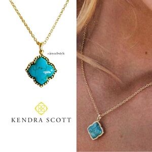 Kendra Scott Mallory Pendant Necklace in Variegated Turquoise Magnesite NWT